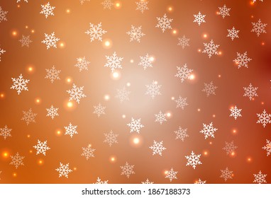 Light Orange vector background in Xmas style. A Smart Illustration with gradient Christmas elements. Pattern for school, grammar websites.