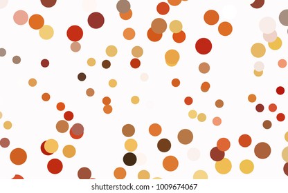 Light Orange vector banner with circles, spheres. Abstract spots. Background of Art bubbles in halftone style with colored gradient.