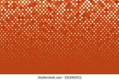 Light Orange vector banner with circles, spheres. Abstract spots. Background of Art bubbles in halftone style with colored gradient.