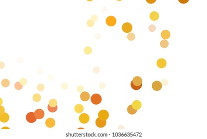 Light Orange vector banner with circles, spheres. Abstract spots. Background of Art bubbles in halftone style with colored gradient.