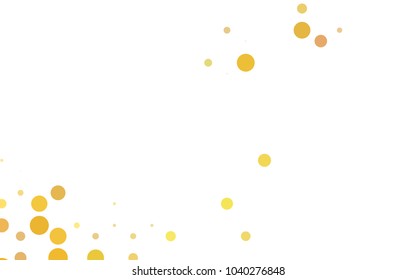 Light Orange vector banner with circles, spheres. Abstract spots. Background of Art bubbles in halftone style with colored gradient.