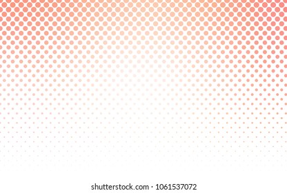 Light Orange vector banner with circles, spheres. Abstract spots. Background of Art bubbles in halftone style with colored gradient.