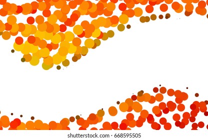 Light Orange vector banner with circles, spheres. Abstract spots. Background of Art bubbles in halftone style with colored gradient.