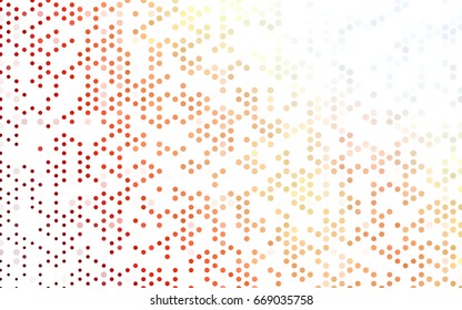Light Orange vector banner with circles, spheres. Abstract spots. Background of Art bubbles in halftone style with colored gradient.