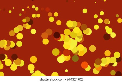 Light Orange vector banner with circles, spheres. Abstract spots. Background of Art bubbles in halftone style with colored gradient.
