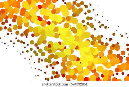 Light Orange vector banner with circles, spheres. Abstract spots. Background of Art bubbles in halftone style with colored gradient.