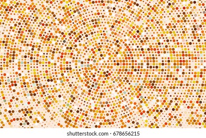 Light Orange vector banner with circles, spheres. Abstract spots. Background of Art bubbles in halftone style with colored gradient.