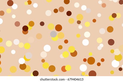 Light Orange vector banner with circles, spheres. Abstract spots. Background of Art bubbles in halftone style with colored gradient.