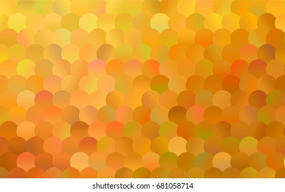 Light Orange vector banner with circles, spheres. Abstract spots. Background of Art bubbles in halftone style with colored gradient.