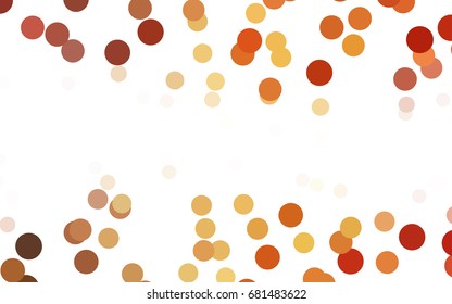 Light Orange vector banner with circles, spheres. Abstract spots. Background of Art bubbles in halftone style with colored gradient.