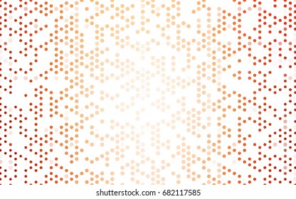 Light Orange vector banner with circles, spheres. Abstract spots. Background of Art bubbles in halftone style with colored gradient.
