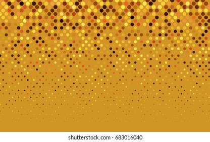 Light Orange vector banner with circles, spheres. Abstract spots. Background of Art bubbles in halftone style with colored gradient.