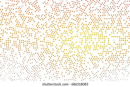 Light Orange vector banner with circles, spheres. Abstract spots. Background of Art bubbles in halftone style with colored gradient.