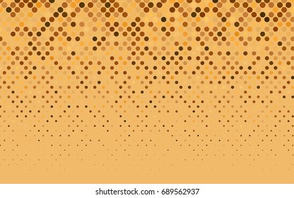 Light Orange vector banner with circles, spheres. Abstract spots. Background of Art bubbles in halftone style with colored gradient.