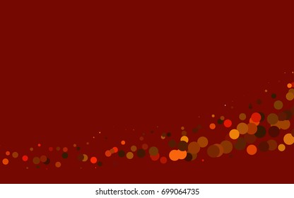Light Orange vector banner with circles, spheres. Abstract spots. Background of Art bubbles in halftone style with colored gradient.