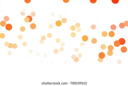 Light Orange vector banner with circles, spheres. Abstract spots. Background of Art bubbles in halftone style with colored gradient.