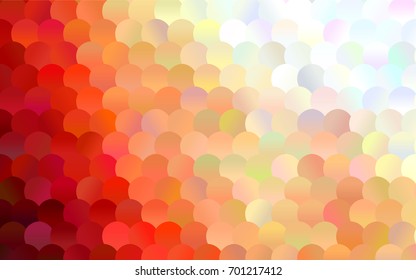 Light Orange vector banner with circles, spheres. Abstract spots. Background of Art bubbles in halftone style with colored gradient.