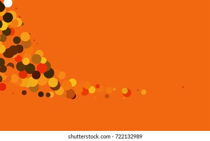 Light Orange vector banner with circles, spheres. Abstract spots. Background of Art bubbles in halftone style with colored gradient.