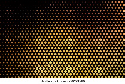 Light Orange vector banner with circles, spheres. Abstract spots. Background of Art bubbles in halftone style with colored gradient.