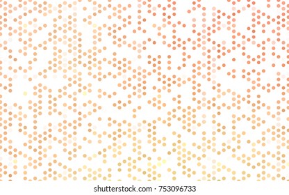 Light Orange vector banner with circles, spheres. Abstract spots. Background of Art bubbles in halftone style with colored gradient.