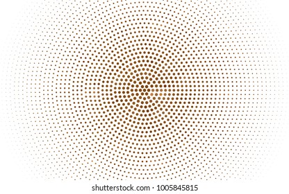 Light Orange vector banner set of circles, spheres. Donuts Background. Creative Design Templates. Technology halftone illustration.
