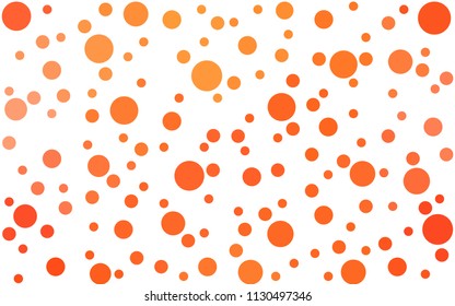 Light Orange vector banner set of circles, spheres. Donuts Background. Creative Design Templates. Technology halftone illustration.