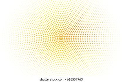 Light Orange vector banner set of circles, spheres. Donuts Background. Creative Design Templates. Technology halftone illustration.