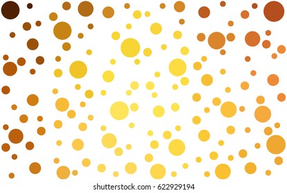 Light Orange vector banner set of circles, spheres. Donuts Background. Creative Design Templates. Technology halftone illustration.
