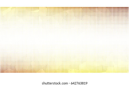 Light Orange vector banner set of circles, spheres. Donuts Background. Creative Design Templates. Technology halftone illustration.