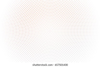 Light Orange vector banner set of circles, spheres. Donuts Background. Creative Design Templates. Technology halftone illustration.
