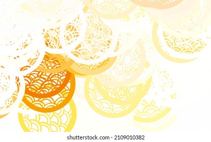 Vector de naranja claro Hermosa ilustración de color con círculos borrosos en estilo natural. Ilustración abstracta brillante con gotas borrosas de lluvia. Diseño elegante para tapices.
