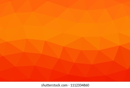 Light Orange vector blurry hexagon blurry triangle. Geometric illustration in Origami style with gradient.  The template can be used as a background for cell phones.