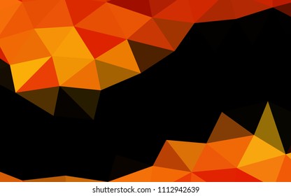 Light Orange vector blurry hexagon blurry triangle. Brand new colored illustration in blurry style with gradient. The textured pattern can be used for background.