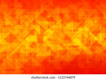 Light Orange vector blurry hexagon blurry triangle. Creative illustration in halftone style with gradient. A new texture for your design.