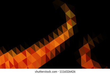 Light Orange vector blurry hexagon template. Geometric illustration in Origami style with gradient.  The textured pattern can be used for background.