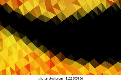 Light Orange vector blurry hexagon template. Creative geometric illustration in Origami style with gradient. The polygonal design can be used for your web site.