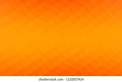 Light Orange vector blurry hexagon template. Triangular geometric sample with gradient.  Brand new design for your business.