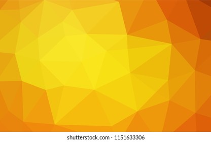 Light Orange vector blurry hexagon template. Triangular geometric sample with gradient.  The best triangular design for your business.