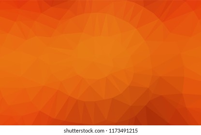 Light Orange vector blurry hexagon template. Geometric illustration in Origami style with gradient.  A completely new design for your business.