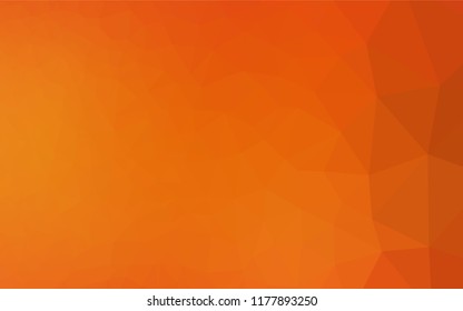 Light Orange vector blurry hexagon pattern. Triangular geometric sample with gradient.  The best triangular design for your business.