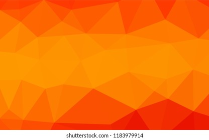 Light Orange vector blurry hexagon template. Geometric illustration in Origami style with gradient.  The textured pattern can be used for background.