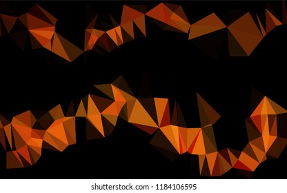 Light Orange vector blurry hexagon texture. Triangular geometric sample with gradient.  The textured pattern can be used for background.