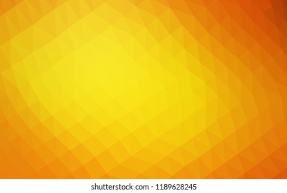 Light Orange vector blurry hexagon pattern. A completely new color illustration in a vague style. Triangular pattern for your business design.
