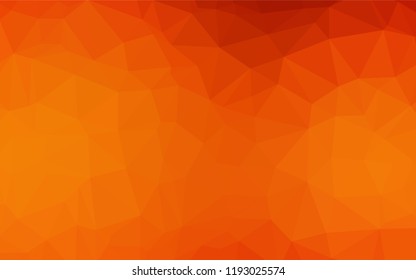 Light Orange vector blurry hexagon template. Geometric illustration in Origami style with gradient.  The best triangular design for your business.