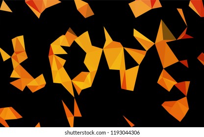 Light Orange vector blurry hexagon texture. Shining illustration, which consist of triangles. The completely new template can be used for your brand book.