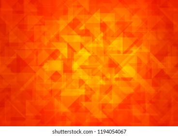 Light Orange vector blurry hexagon blurry triangle. Brand new colored illustration in blurry style with gradient. Brand new style for your business design.