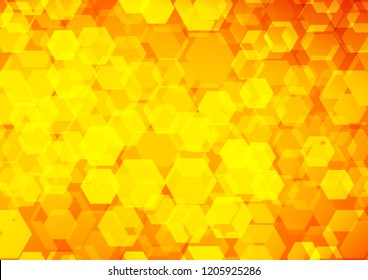Light Orange vector blurry hexagon template. Colorful illustration in abstract style with gradient. The completely new template can be used for your brand book.