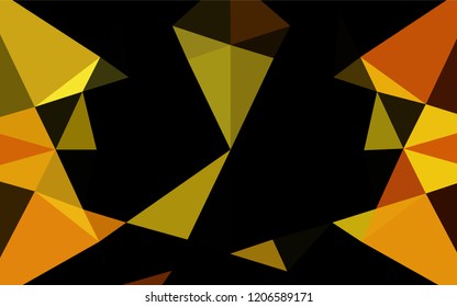 Light Orange vector blurry hexagon template. A vague abstract illustration with gradient. Triangular pattern for your business design.