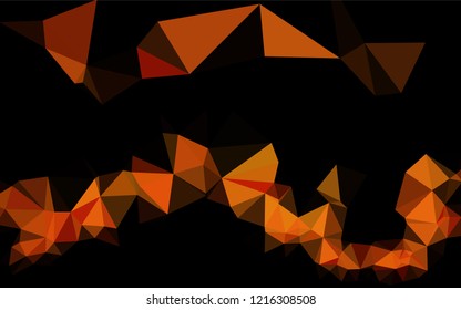 Light Orange vector blurry hexagon template. Triangular geometric sample with gradient.  A completely new template for your business design.