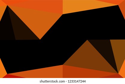 Light Orange vector blurry hexagon pattern. Creative illustration in halftone style with gradient. Triangular pattern for your business design.